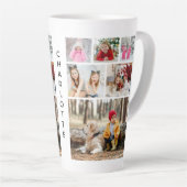 Tasse Latte Multiphoto Collage moderne Nom personnalisé (Angle droit)