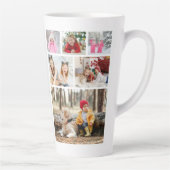 Tasse Latte Multiphoto Collage moderne Nom personnalisé (Droite)