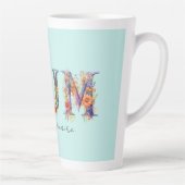 Tasse Latte Mum Extraordinaire Floral Typographie (Droite)