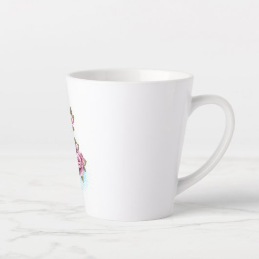 Tasse Latte Musical treble clef notes with sakura flowers (Droite)