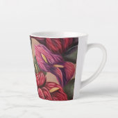 Tasse Latte Musique à fleurs d'anthurium rouge et rose (Droite)