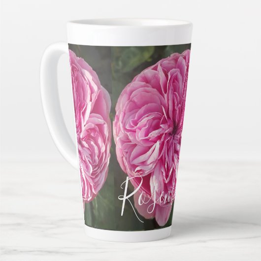 Tasse Latte Musique à fleurs Vintage rose Rose (Angle gauche)