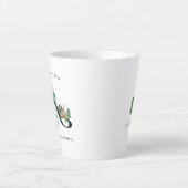 Tasse Latte Musique dans l'âme | Monogramme rustique aquarelle (Devant)