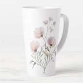 Tasse Latte Musique d'aquarelle douce en Botanique (Angle droit)
