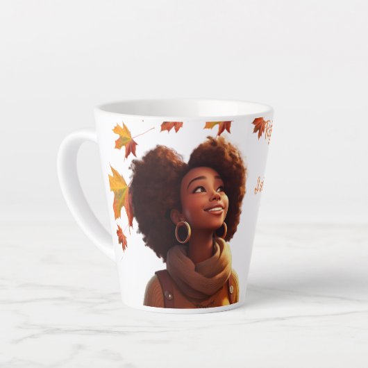 Tasse Latte Musique de café africain personnalisée (Angle gauche)