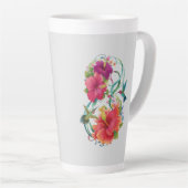 Tasse Latte Musique de design d'art floral Hibiscus (Angle droit)