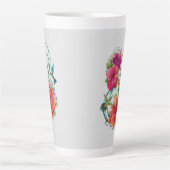 Tasse Latte Musique de design d'art floral Hibiscus (Devant)