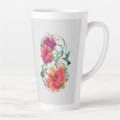 Tasse Latte Musique de design d'art floral Hibiscus (Droite)