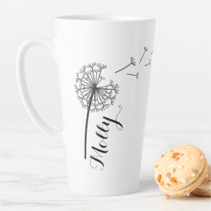 Tasse Latte Musique de fleurs en latte personnalisée