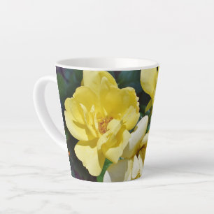 Tasse Latte Musique de rose jaune