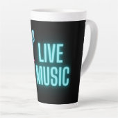 Tasse Latte Musique en direct Neon Guitare (Angle droit)
