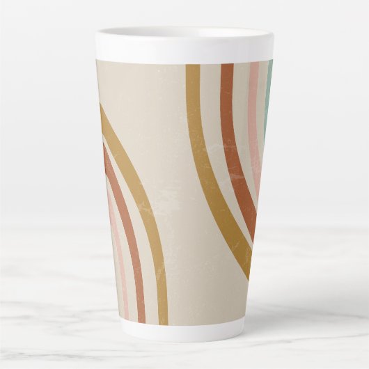 Tasse Latte Musique en latte arc-en-ciel rétro (Devant)