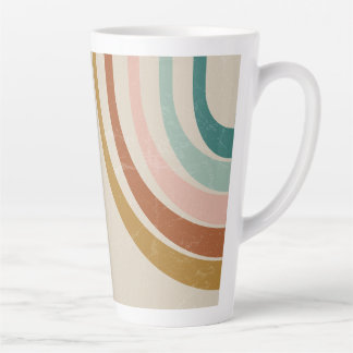 Tasse Latte Musique en latte arc-en-ciel rétro