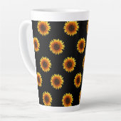 Tasse Latte Musique en latte noire de tournesol (Angle gauche)