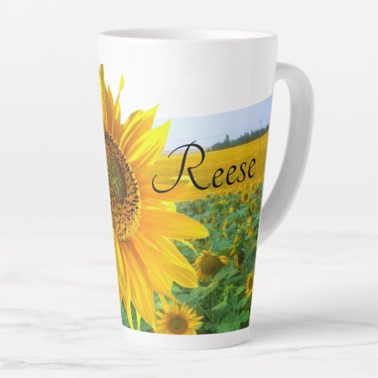 Tasse Latte Musique latte de tournesol (Angle droit)