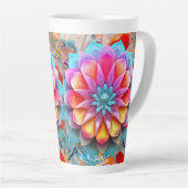 Tasse Latte Musique Mandala Flower Design (Angle droit)