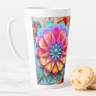 Tasse Latte Musique Mandala Flower Design