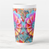 Tasse Latte Musique Mandala Flower Design (Devant)