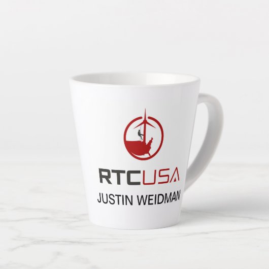 Tasse Latte Musique personnalisée (Angle droit)
