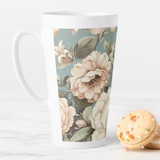 Tasse Latte Muted Botanical Dream (En situation)