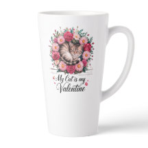 My Cat Is My Valentine Floral Cute Cat LoverDesign