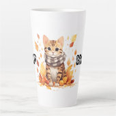 Tasse Latte N'abandonnez jamais avec un chat Bengale mignon à  (Devant)
