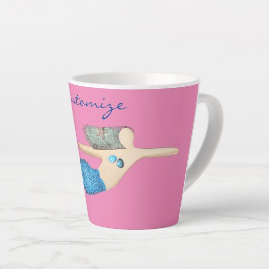 Tasse Latte Nage de Mermaid à queue bleue Thunder_Cove (Angle droit)