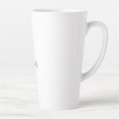 Tasse Latte Name Calligraphy Script Plain Simple White Blue (Droite)