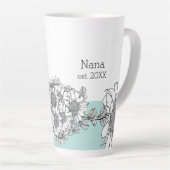 Tasse Latte Nana Est. Année Tournesol à main Turquoise (Angle droit)