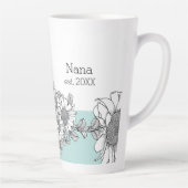 Tasse Latte Nana Est. Année Tournesol à main Turquoise (Droite)
