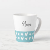 Tasse Latte Nana Heart Turquoise (Angle droit)