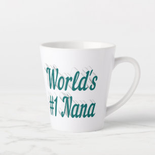 Tasse Latte Nana texte vert Fête des mères