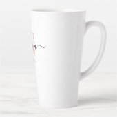 Tasse Latte Nanna écriture élégante Monogramme Rose Pâle (Droite)