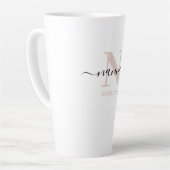 Tasse Latte Nanna Élégant Script Monogramme rose (Angle gauche)