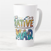 Tasse Latte Narrative Nomad – Graphisme de récits vagabonds  (Angle droit)