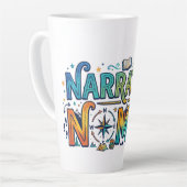 Tasse Latte Narrative Nomad – Graphisme de récits vagabonds  (Angle gauche)