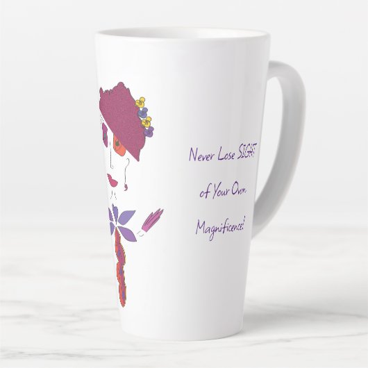 Tasse Latte 'Natalie' - Ne perds jamais la vue en latte (Angle droit)