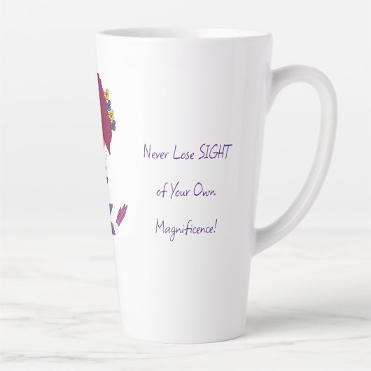 Tasse Latte 'Natalie' - Ne perds jamais la vue en latte (Droite)