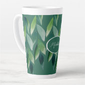 Tasse Latte Nature bohème verte moderne (Angle gauche)