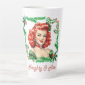 Tasse Latte Naughty & Nice Retro Christmas Pinup (Devant)