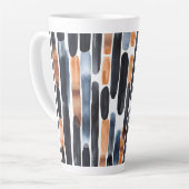 Tasse Latte Navy Blue Rust Orange Stripes (Angle gauche)