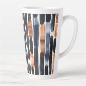 Tasse Latte Navy Blue Rust Orange Stripes (Droite)