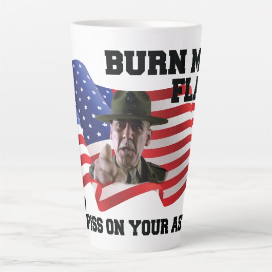 Tasse Latte Ne brûle pas mon drapeau (Devant)