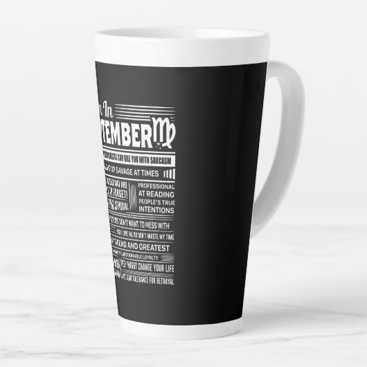 Tasse Latte Né en septembre virgo drôle cadeau d'anniversaire (Angle droit)