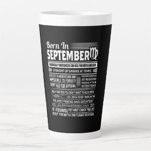 Tasse Latte Né en septembre virgo drôle cadeau d'anniversaire