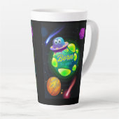 Tasse Latte Né pour orbiter (Angle droit)