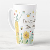Tasse Latte Ne t'inquiète pas, Abeille Heureuse Mignonne Abeil (Angle gauche)