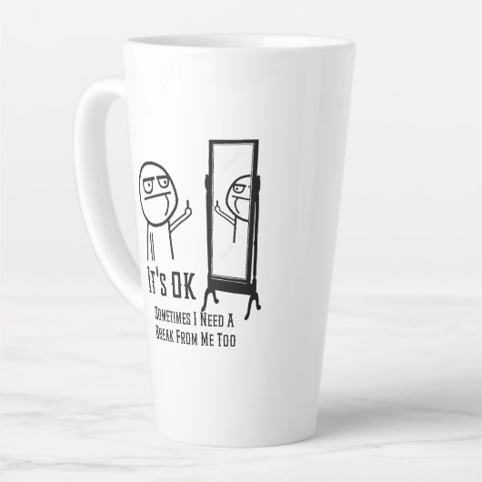 Tasse Latte Need a Break (Angle gauche)