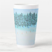Tasse Latte Neige et Evergreens (Devant)