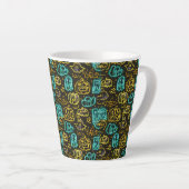 Tasse Latte Neon Éffrayant Halloween Ghost Bats Motif Citrouil (Angle droit)